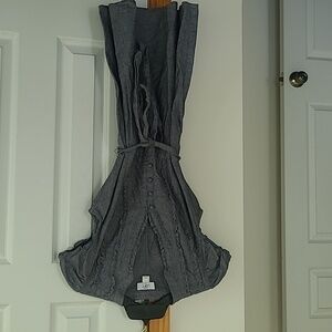 Ann Taylor long denium shirt or very short dress.